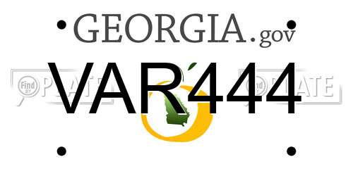 VAR444 Georgia License Plate