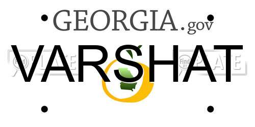 VARSHAT Georgia License Plate