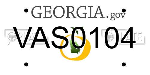 VAS0104 Georgia License Plate