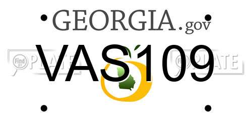 VAS109 Georgia License Plate