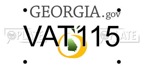 VAT115 Georgia License Plate