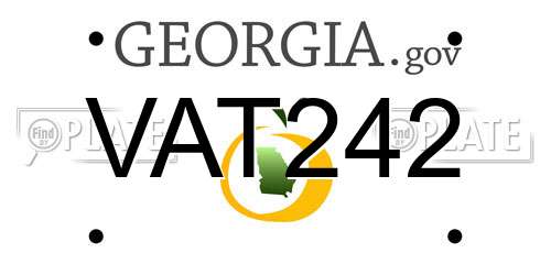 VAT242 Georgia License Plate