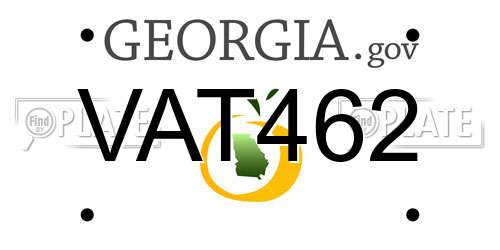 VAT462 Georgia License Plate