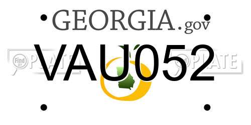 VAU052 Georgia License Plate