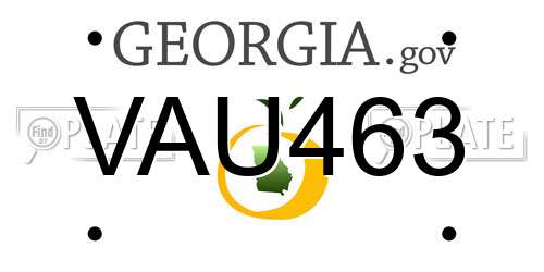 VAU463 Georgia License Plate