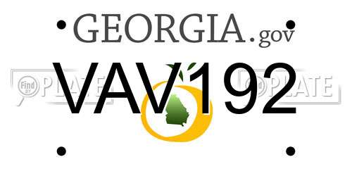 VAV192 Georgia License Plate