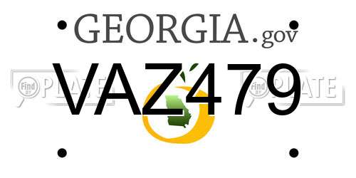 VAZ479 Georgia License Plate