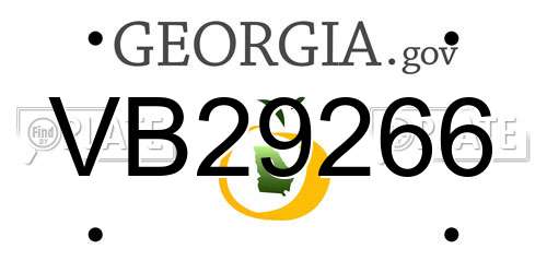 VB29266 Georgia License Plate