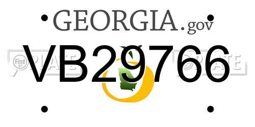 VB29766 Georgia License Plate