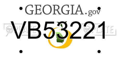 VB53221 Georgia License Plate