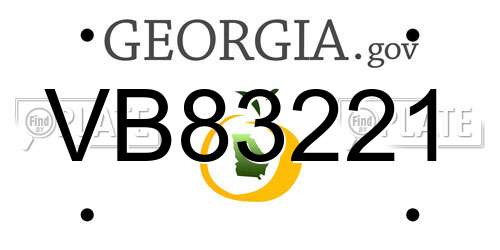 VB83221 Georgia License Plate