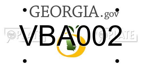 VBA002 Georgia License Plate