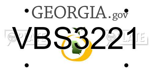 VBS3221 Georgia License Plate