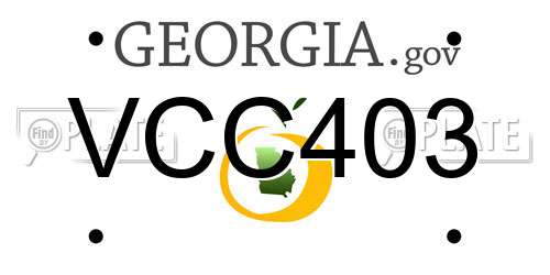 VCC403 Georgia License Plate