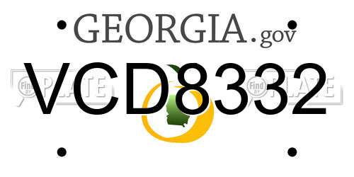 VCD8332 Georgia License Plate
