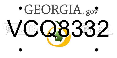 VCQ8332 Georgia License Plate