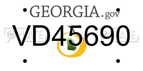 VD45690 Georgia License Plate