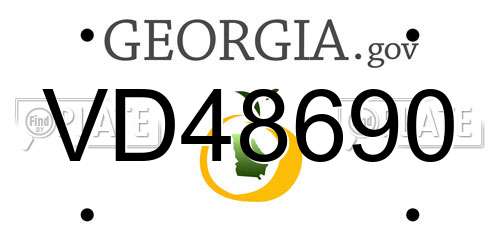 VD48690 Georgia License Plate