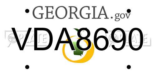 VDA8690 Georgia License Plate