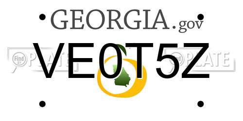 VE0T5Z Georgia License Plate