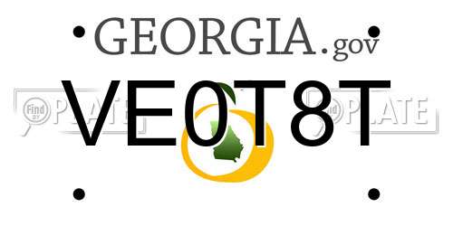 VE0T8T Georgia License Plate