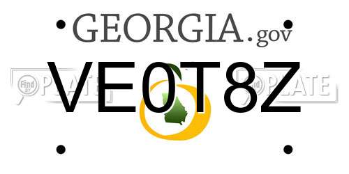 VE0T8Z Georgia License Plate