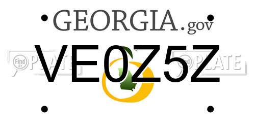 VE0Z5Z Georgia License Plate