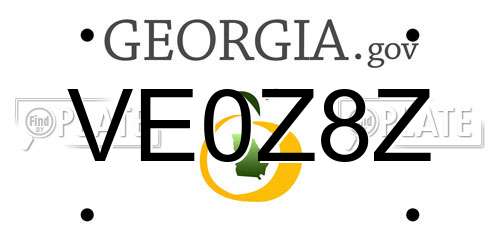 VE0Z8Z Georgia License Plate