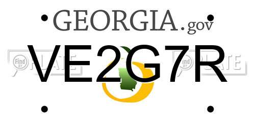 VE2G7R Georgia License Plate