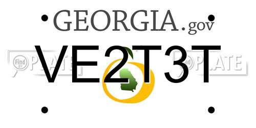 VE2T3T Georgia License Plate