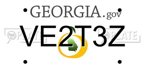 VE2T3Z Georgia License Plate