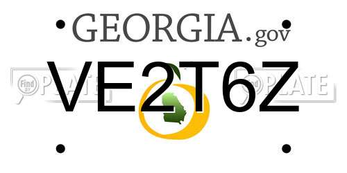 VE2T6Z Georgia License Plate