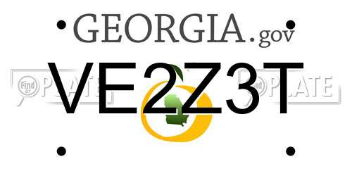 VE2Z3T Georgia License Plate