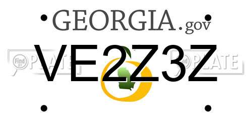 VE2Z3Z Georgia License Plate