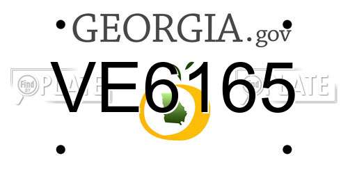 VE6165 Georgia License Plate