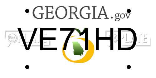 VE71HD Georgia License Plate