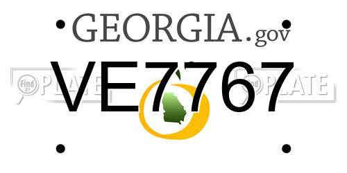 VE7767 Georgia License Plate