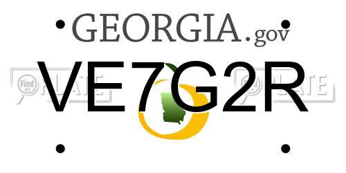VE7G2R Georgia License Plate