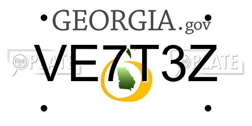 VE7T3Z Georgia License Plate