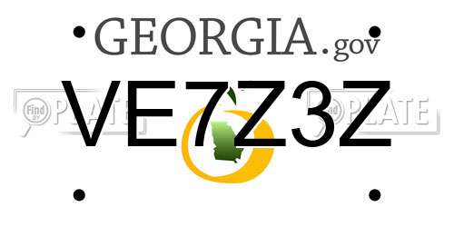 VE7Z3Z Georgia License Plate