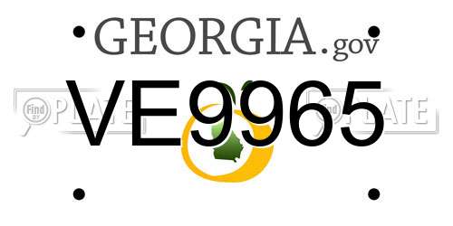 VE9965 Georgia License Plate