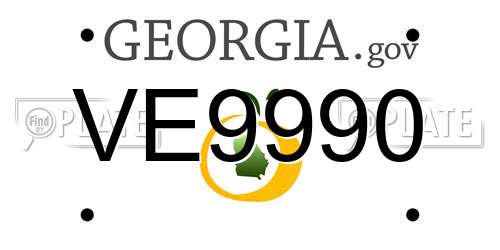 VE9990 Georgia License Plate