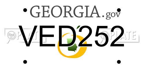 VED252 Georgia License Plate