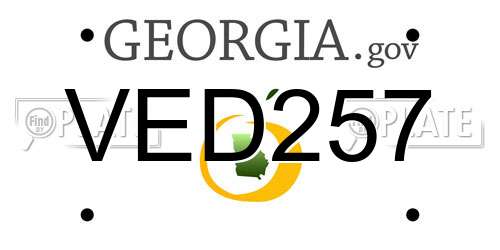 VED257 Georgia License Plate
