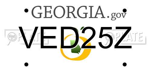 VED25Z Georgia License Plate