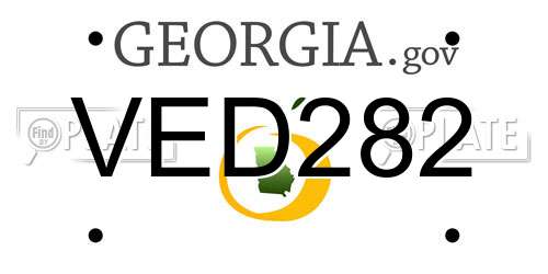 VED282 Georgia License Plate