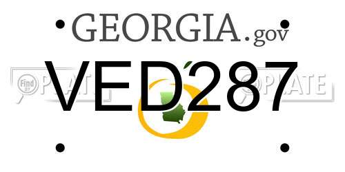 VED287 Georgia License Plate