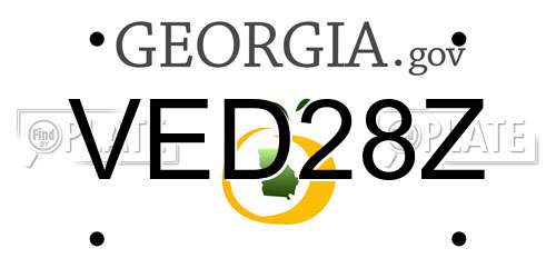 VED28Z Georgia License Plate