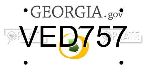 VED757 Georgia License Plate