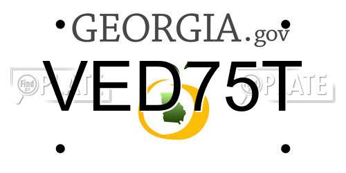 VED75T Georgia License Plate